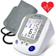 Pyle Digital Blood Pressure Monitor - Portable Automatic Pulse Rate Systolic Diastolic BP Tracker Machine- Standard Cuff Fits Large, Any Size Upper Arm