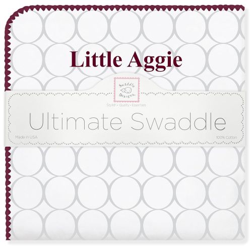  SwaddleDesigns Ultimate Swaddle, X-Large Receiving Blanket, Made in USA, Premium Cotton Flannel, Texas A&M University, Little Aggie (Moms Choice Award Winner)