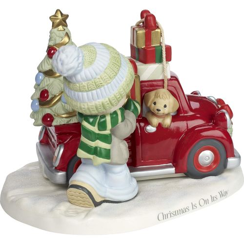  Precious Moments Christmas is On Its Way Red Truck Figurine, Multicolor