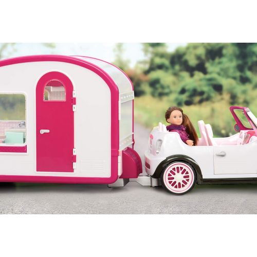  Lori by OG Fuschia Roller Glamper RV Camper Vehicle for Doll, 6