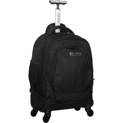  Kenneth Cole Reaction 17 Polyester Dual Compartment 4-Wheel Laptop Backpack, Black