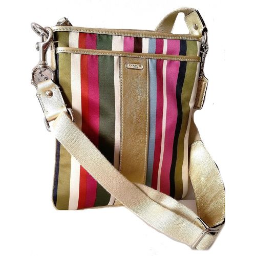  Coach Signature Legacy Stripe Swingpack Crossbody Bag