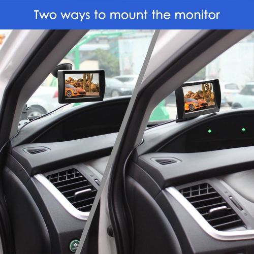  AUTO-VOX M1 4.3’’ TFT LCD Monitor Backup Camera Kit, Easy One-Wire Installation, IP 68 Waterproof Camera for Truck, Sedan