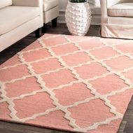 NuLOOM nuLOOM Varanas Collection Marrakech Trellis Contemporary Transitional Hand Made Area Rug, 5 Feet by 8 Feet, Baby Pink