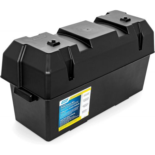  Camco Heavy Duty Double Battery Box with Straps and Hardware - Group GC2 | Safely Stores RV, Automotive, and Marine Batteries |Durable Anti-Corrosion Material | Measures 21.5 x 7.4