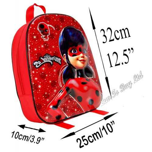  Miraculous Ladybug. Ladybug 3D Backpacks, Childrens School Bag, Official Licensed.