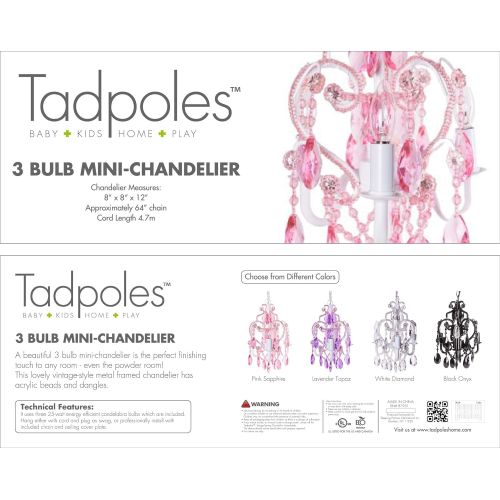  Tadpoles CCHAPL020 3 Bulb Mini Chandelier, Black Onyx