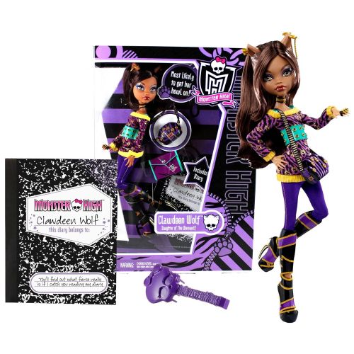 몬스터하이 Mattel Year 2010 Monster High Diary Series 11 Inch Doll - Clawdeen Wolf (V7990) Daughter of the Werewolf with Trendy Handbag, Folder, Hairbrush, Diary and Doll Stand