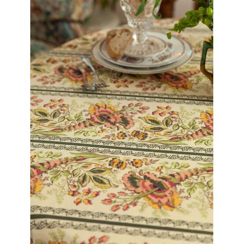  April Cornell Cornucopia Pattern 60 x 108 Inch Rectangle 100% Cotton Tablecloth - Seats 8-12