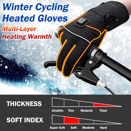  [아마존 핫딜] [아마존핫딜]Autocastle Men Women Rechargeable Electric Warm Heated Gloves Battery Powered Heat Gloves Kit,Winter Sport Thermal Insulate Gloves for Climbing Skiing Hiking,Touchscreen Handwarmer