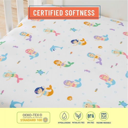  Wildkin 3 Piece Crib Bed-In-A-Bag, 100% Microfiber Crib Bedding Set, Includes Comforter, Fitted Sheet, and Crib Skirt, Coordinates with Other Room Decor, Olive Kids Design  Mermai
