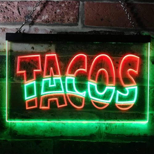  ADVPRO Mexican Tacos Restaurant Bar Dual Color LED Neon Sign Green & Red 16 x 12 st6s43-i0093-gr