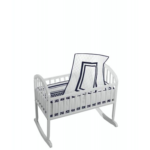  BabyDoll Bedding Baby Doll Bedding Soho Cradle Bedding Set with 100% cotton trellis design sheet, Navy
