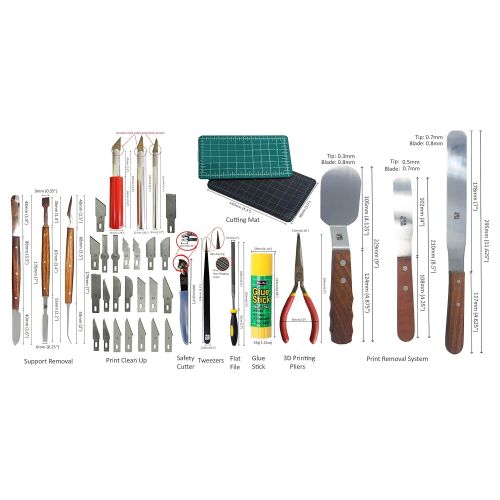  AMX3d 40 Piece 3D Printer Tool Kit - All The 3D Printing Tools Needed to Remove, Clean & Finish 3D Prints - Print Like a Pro