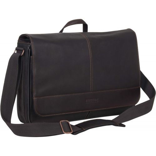  Kenneth Cole Reaction Come Bag Soon - Colombian Leather Laptop & iPad Messenger, Brown