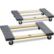 WEN 721830 1000-Pound Capacity 18-by-30-Inch Hardwood Mover’s Dolly, 2-Pack