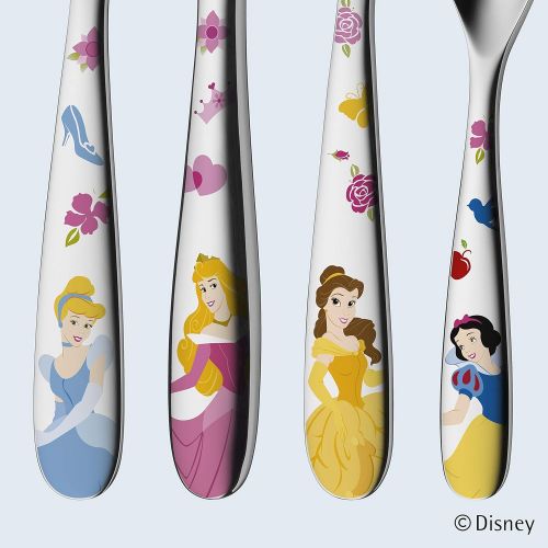 더블유엠에프 WMF Disney Princess Kinderbesteck, 4-teilig, ab 3 Jahren, Cromargan Edelstahl poliert, spuelmaschinengeeignet, farb- und lebensmittelecht