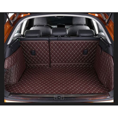  Worth-Mats 3D Full Coverage Waterproof Car Trunk Mat for Porsche Cayenne 2011-2017 with block net on the left side of trunk - Coffee