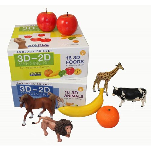  Stages Learning Language Builder 3D-2D Animals Matching Kit for Autism Education and ABA Therapy