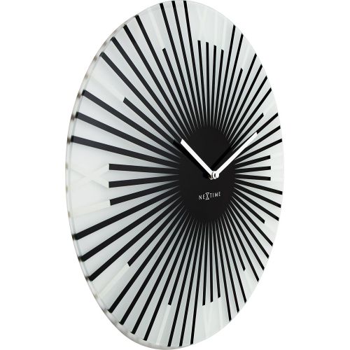  Unek Goods NeXtime Sticks Wall Clock, Medium Round, Glass, Battery Operated, Black