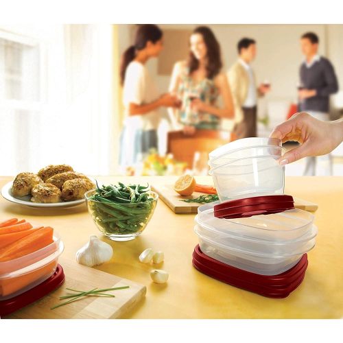  Rubbermaid Easy Find Lids Meal Prep Food Storage Containers, 60-Piece Set, Racer Red