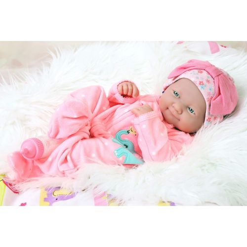  Doll-p My Pretty and Cute Baby Girl Doll Smiling Preemie Berenguer Newborn Doll Outfit Vinyl 14 inches Washable Cute Baby Girl Doll Preemie (Not Anatomically Correct)