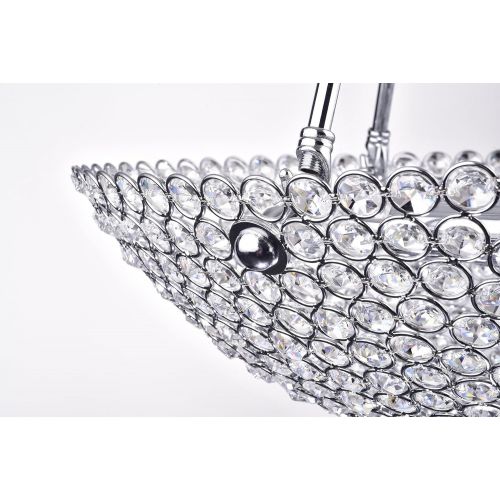 Edvivi 3-Light Chrome Beaded Bowl Style Crystal Chandelier Ceiling Fixture | Glam Lighting