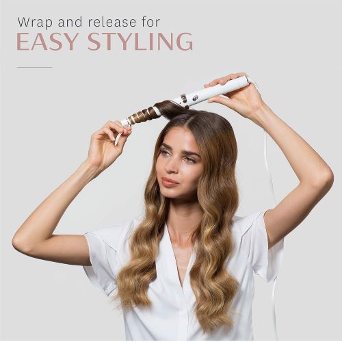  T3 - SinglePass Wave Professional Styling Wand | Three Custom Blend Ceramic Tapered Barrel Styling Iron (1.25” - 0.75”) | Includes Heat Resistant Glove
