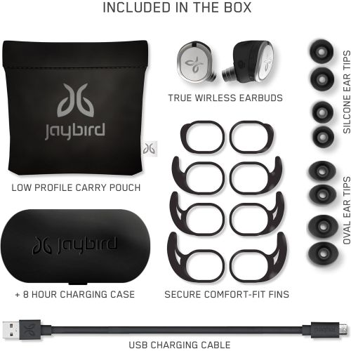  Jaybird RUN True Wireless Headphones for Running, Secure Fit, Sweat-Proof and Water Resistant, Custom Sound, 12 Hours In Your Pocket, Music + Calls (Drift)
