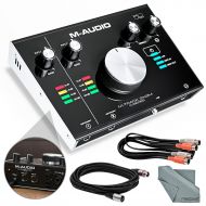 Photo Savings M-Audio M-Track 2X2M USB Audio Interface with MIDI IO and Basic Bundle w Dynamic Mic + MIDI & XLR Cables