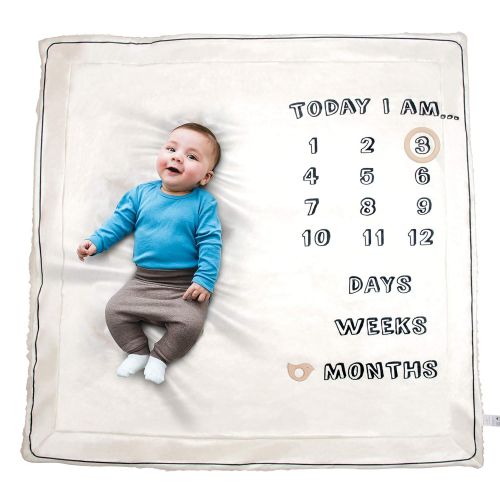  Baby Milestone Blanket Girl and Boy, Soft and Thick Fleece, Cute Props and Gift Box  Track Baby Monthly Milestone Growth, Photo Blanket Newborn Month Week Days