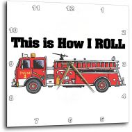 3dRose dpp_102607_2 This is How I Roll Fire Truck Firemen Design-Wall Clock, 13 by 13-Inch