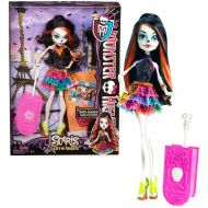 Mattel Year 2012 Monster High Scaris City of Frights Deluxe Series 11 Inch Doll Set - Skelita Calaveras Daughter of Los Eskeletos with Bone Handle Suitcase, Hairbrush and Doll Stan
