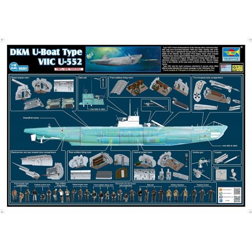  TRP06801 1:48 Trumpeter DKM U-Boat Type VIIC U-552 [MODEL BUILDING KIT]