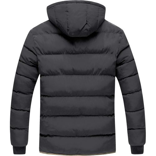  ZSHOW Mens Winter Thicken Jacket Warm Double Hooded Quilted Cotton Coat