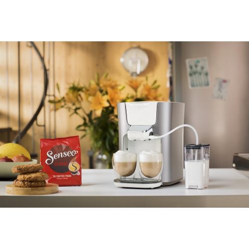 필립스 Philips Senseo Latte Duo HD6574/20 Coffee Pad Machine 2650 W 2 Coffee Fresh Milk Silver