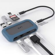 [아마존 핫딜] Uni USB C Hub Ethernet 8-in-1 Aluminum Adapter for 2019 MacBook Pro, uni USB C to HDMI 4K, 1 Gbps Ethernet, SD Card Reader, PD 100W, USB 3.0 with 8 Long Detachable Cord, Compatible for
