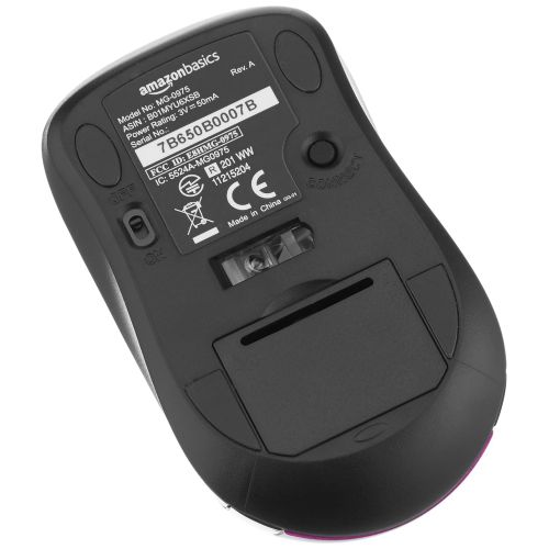  AmazonBasics Wireless Computer Mouse with Nano Receiver - Purple