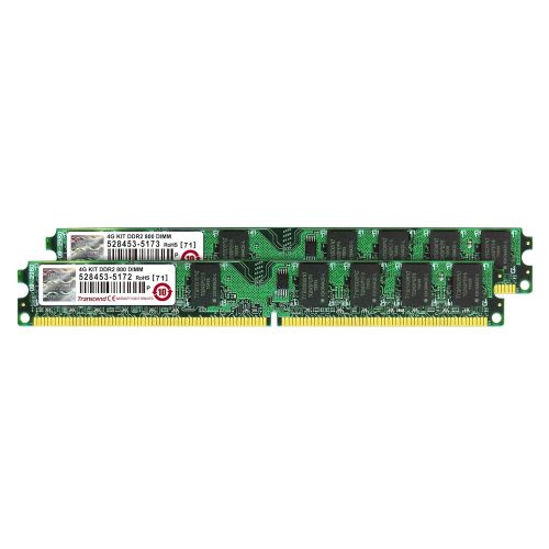  Transcend 4 GB JetRam DDR2 800MHz 240pin CL5 Dual Channel Kit JM4GDDR2-8K (GreenBlack)