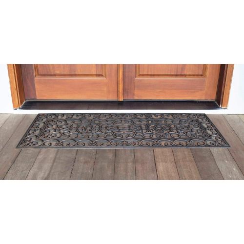  A1 Home Collections A1HOME200093 Rubber Grill Elegant Double Doormat, 17.7 L x 47 W, Copper Finish