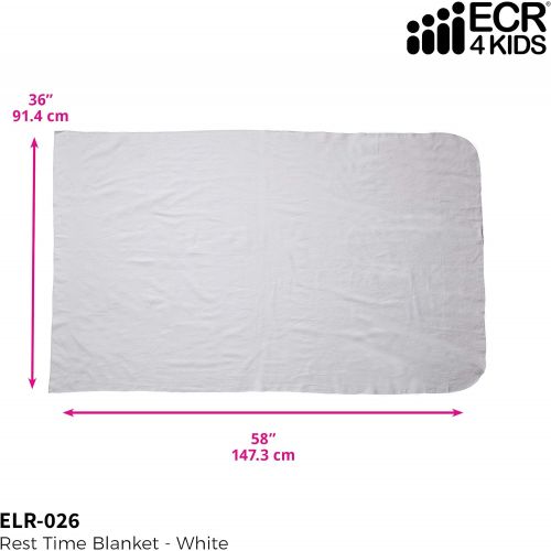 ECR4Kids Daycare Cot Rest Time Blanket for Kids, White (12-Pack)