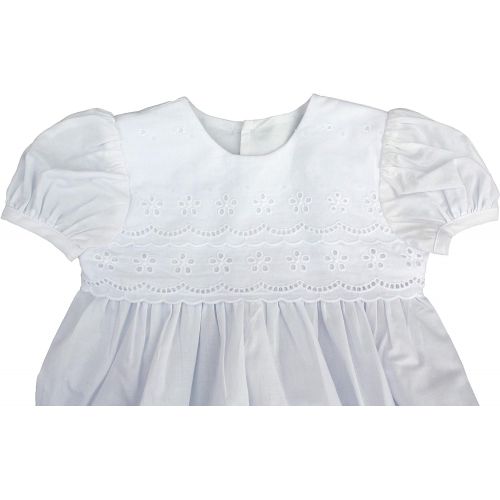  Little Things Mean A Lot 100% Cotton Dress Christening Gown Baptism Gown with Lace Border