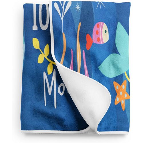  Sobilar Sea Life Milestone Blanket - Baby Boy Month Blanket with Ocean, Whale & Fish