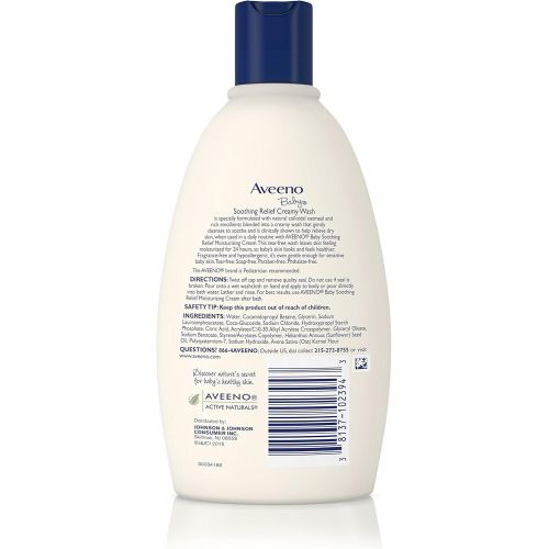  Aveeno Baby Soothing Relief Creamy Wash, 12 Fl Oz (Pack of 6)