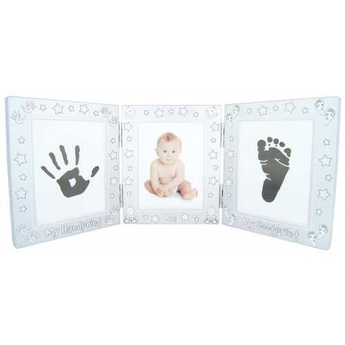  BabyRice New Baby Unisex Boy Girl Gift 4 Piece Keepsake Set, First Curl Tooth Box, Birth Certificate Holder, Hand and Footprint Prints...