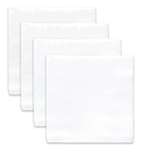  SwaddleDesigns Cotton Muslin Swaddle Blankets, Set of 4, Pure White (Parents’ Picks Award Winner)