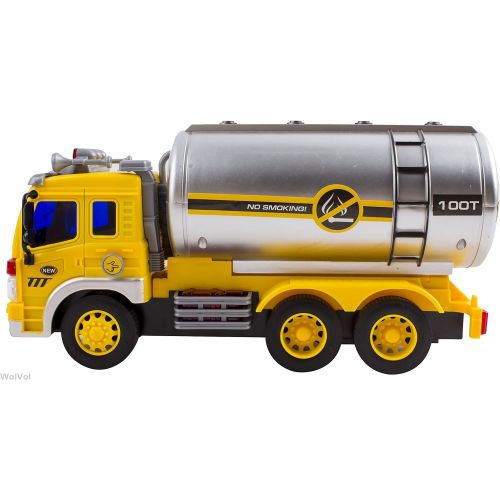  [아마존 핫딜] WolVol Friction Powered Oil Tanker Truck Toy with Lights and Sounds for Kids