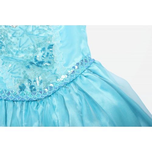  ReliBeauty Girls Sequin Princess Elsa Costume Long Sleeve Dress up