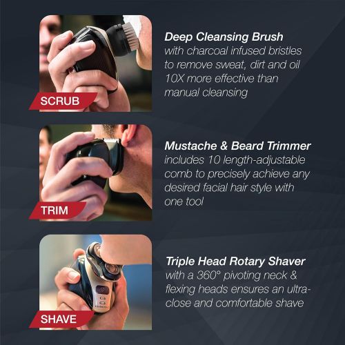  Remington XR1410 Verso Wet & Dry Mens Shaver & Trimmer Grooming Kit, Mens Electric Razor, Facial Cleaning...