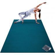 Gorilla Mats Premium Large Yoga Mat - 7 x 5 x 8mm Extra Thick, Ultra Comfortable, Non-Toxic, Non-Slip, Barefoot Exercise Mat - Yoga, Stretching, Cardio Workout Mats for Home Gym Flooring (84 Lo